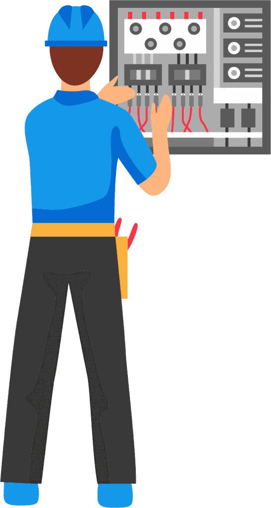 Elite Test and Tag electrician inspecting a switchboard